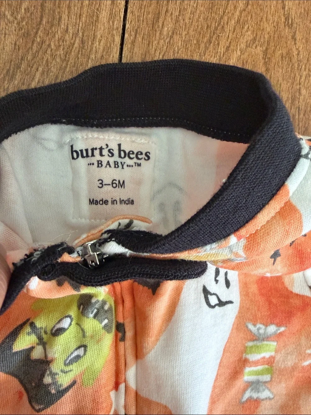 Burt’s Bees - Halloween Ghost & Candy Orange Baby One-Piece Footie Sleeper